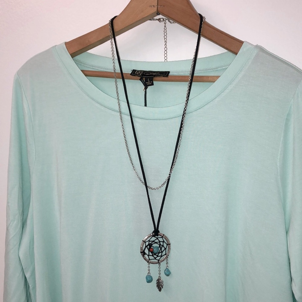 Dream catcher feather necklace